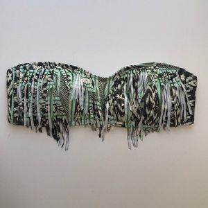 BillaBong Fringe Bikini Swim Suit Top Size M